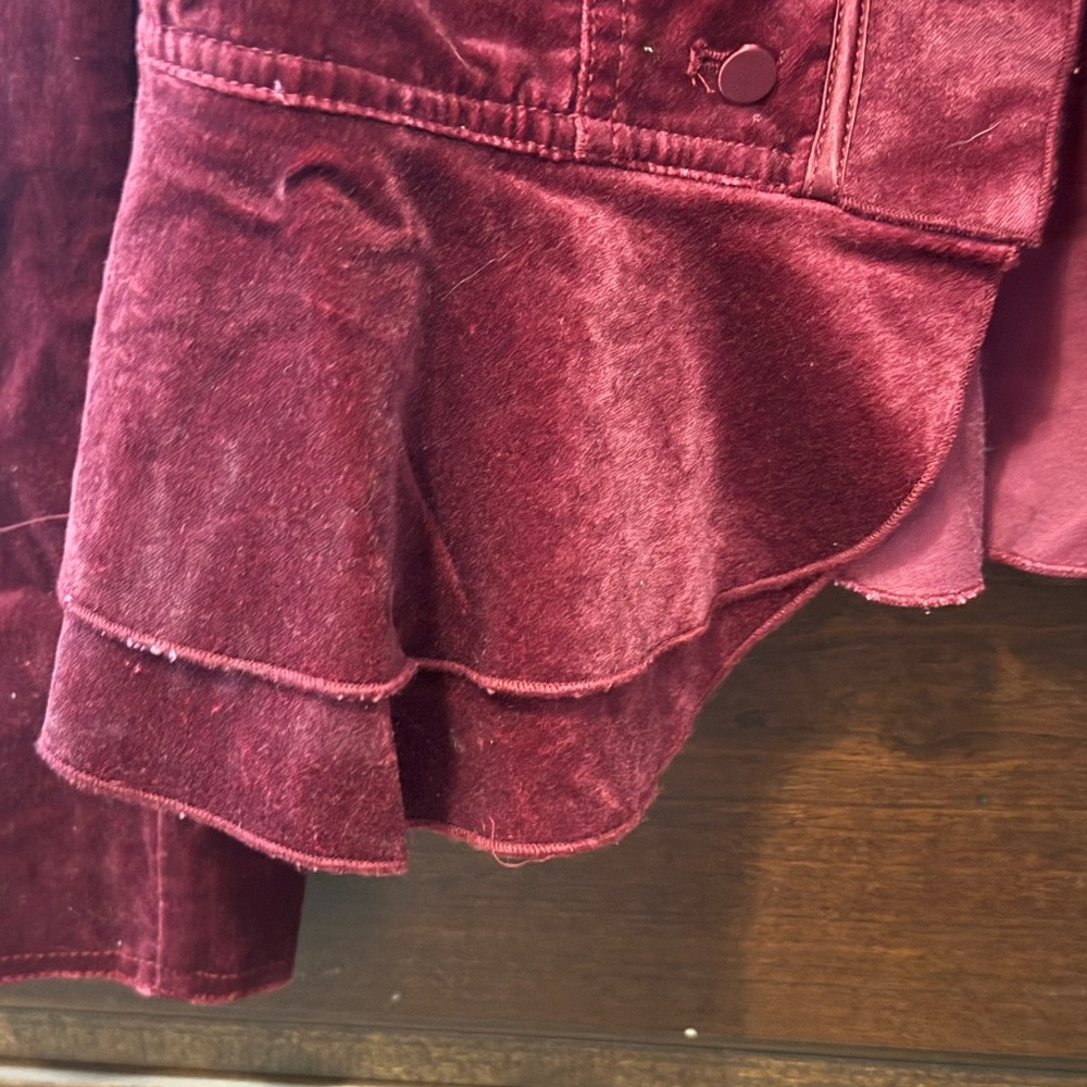 Velvet Women's Red Ruffled Jacket - Picture 5 of 8